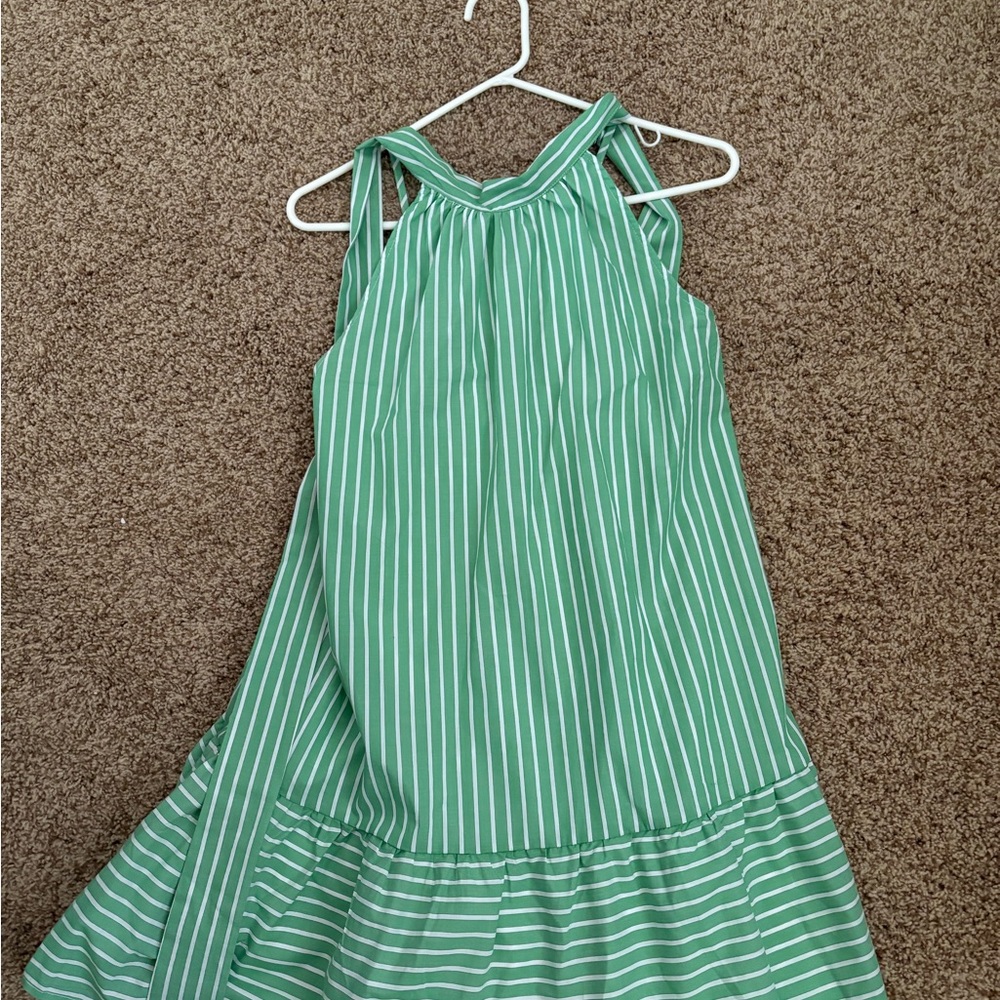 Pink Lily Green Pleated Halter Sundress